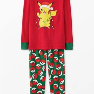 Hanna Andersson Kids Pajamas - Red and Green Pikachu Set